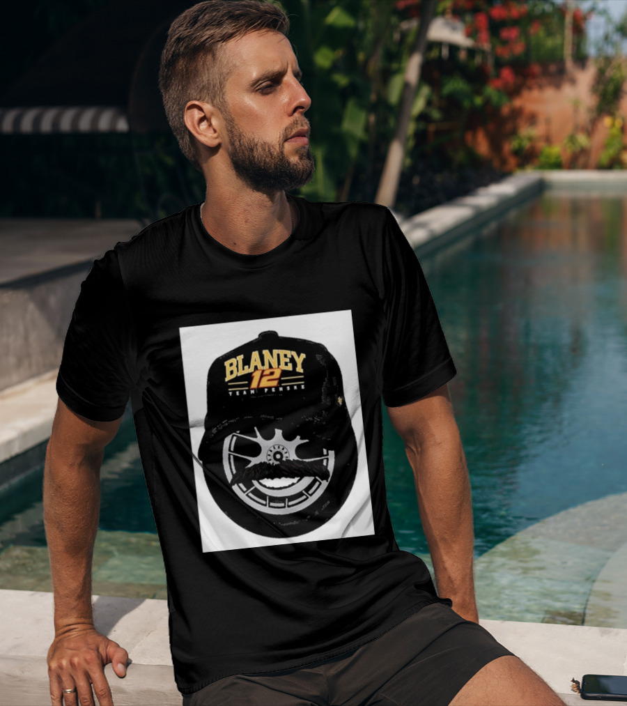 Blaney 12 Team Penske Mustache Racing Fan Gear T-Shirt
