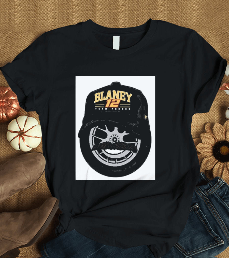 Blaney 12 Team Penske Mustache Racing Fan Gear T-Shirt