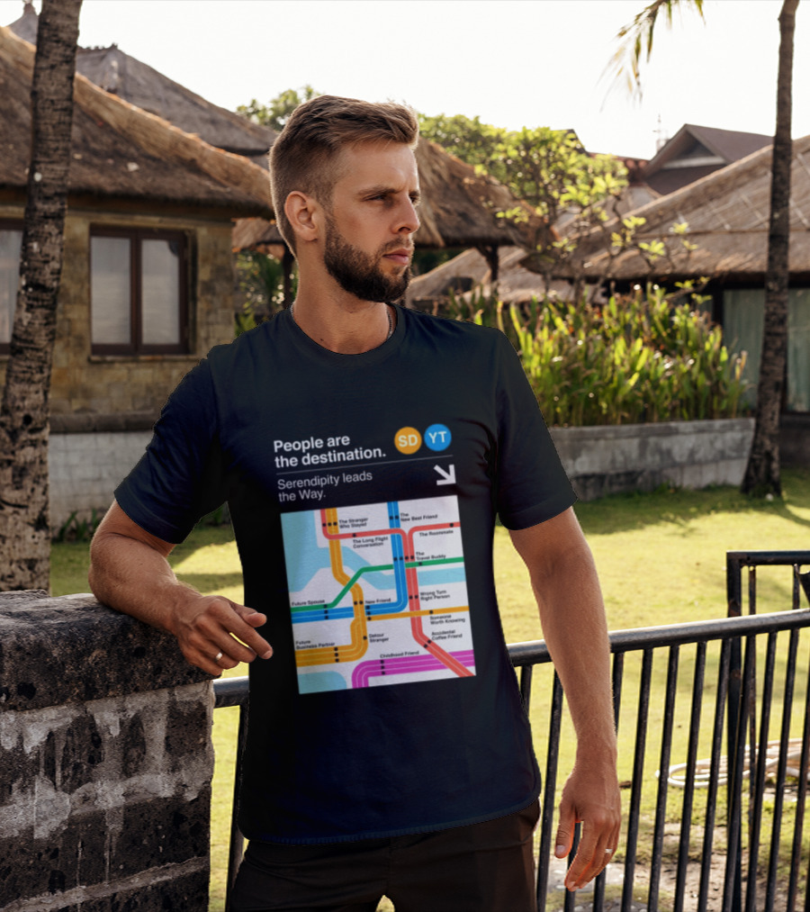 Seek Discomfort Serendipity Leads The Way People Are The Destination Black T-Shirt