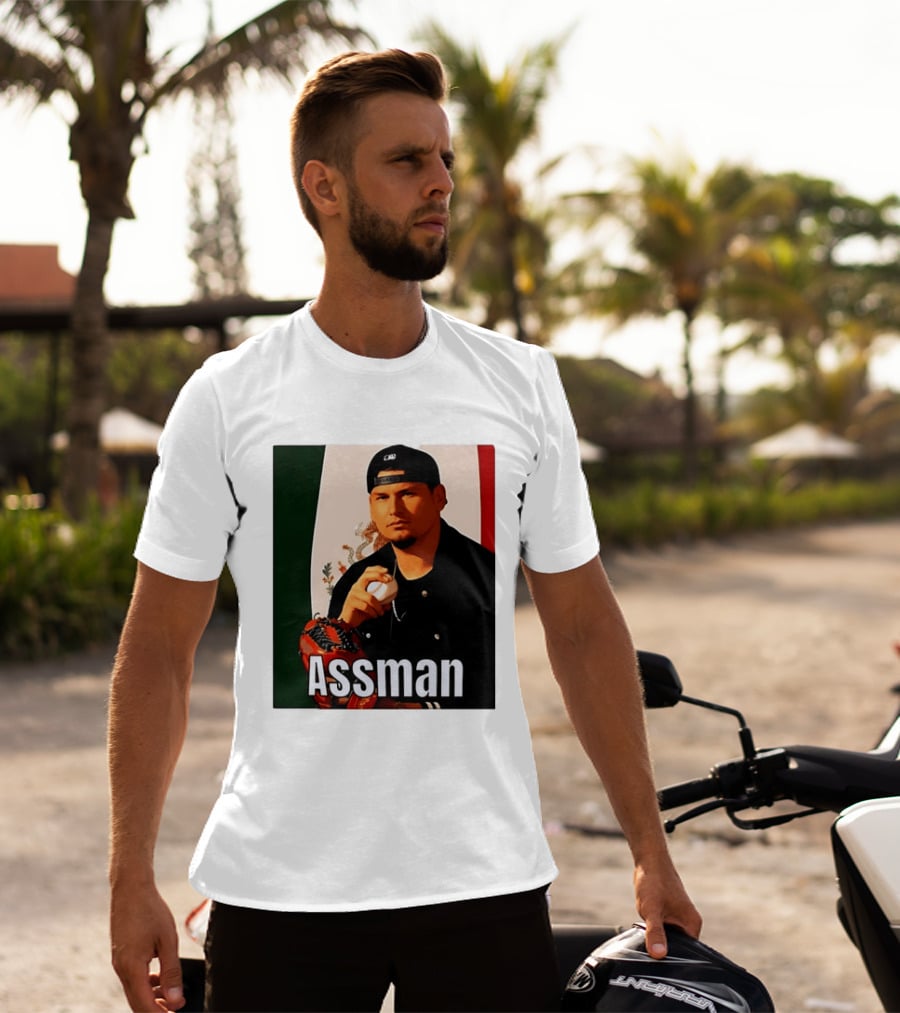 Assman Baseball Player Mexico Flag Baseball Glove Cap T-Shirt