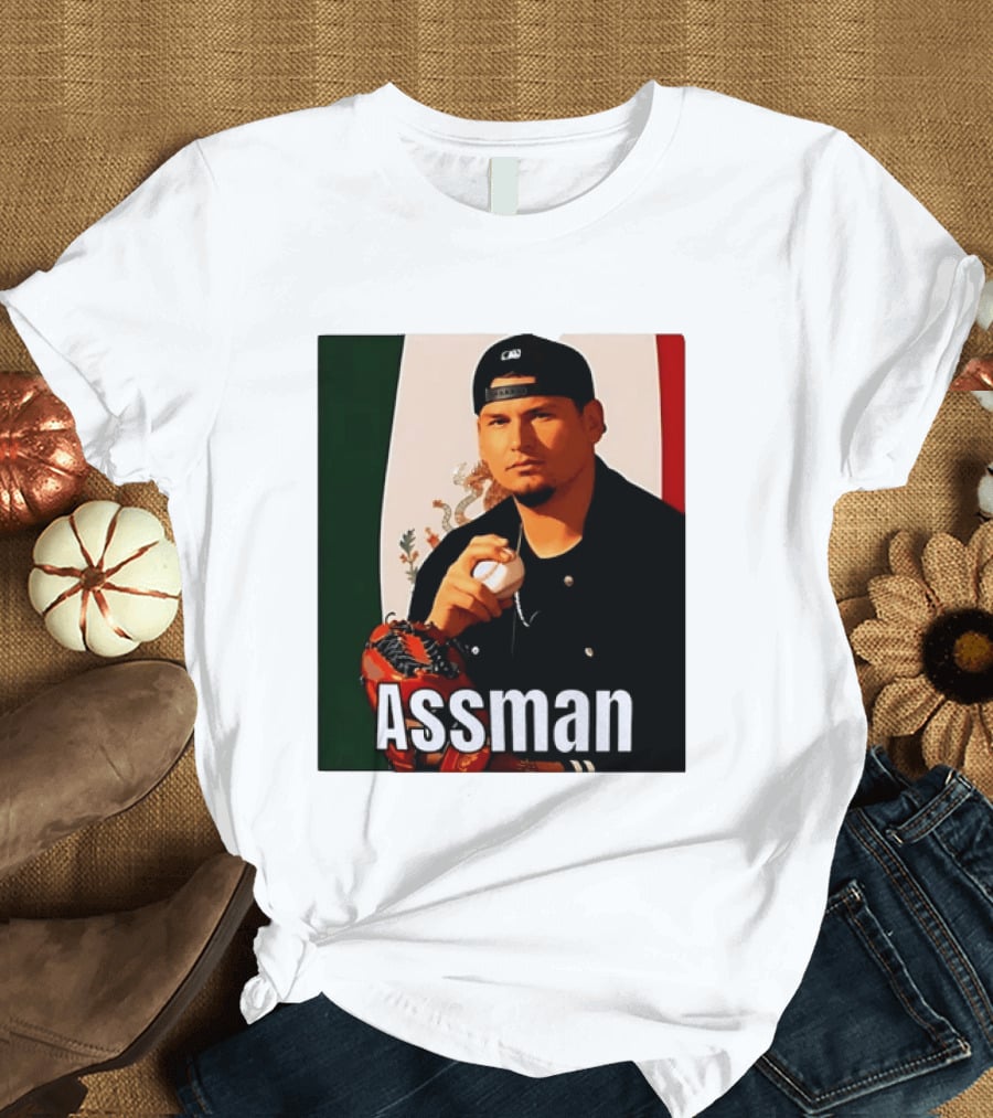 Assman Baseball Player Mexico Flag Baseball Glove Cap T-Shirt