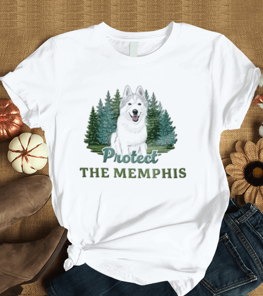 Protect The Memphis Husky Dog Forest Nature Animal T-Shirt