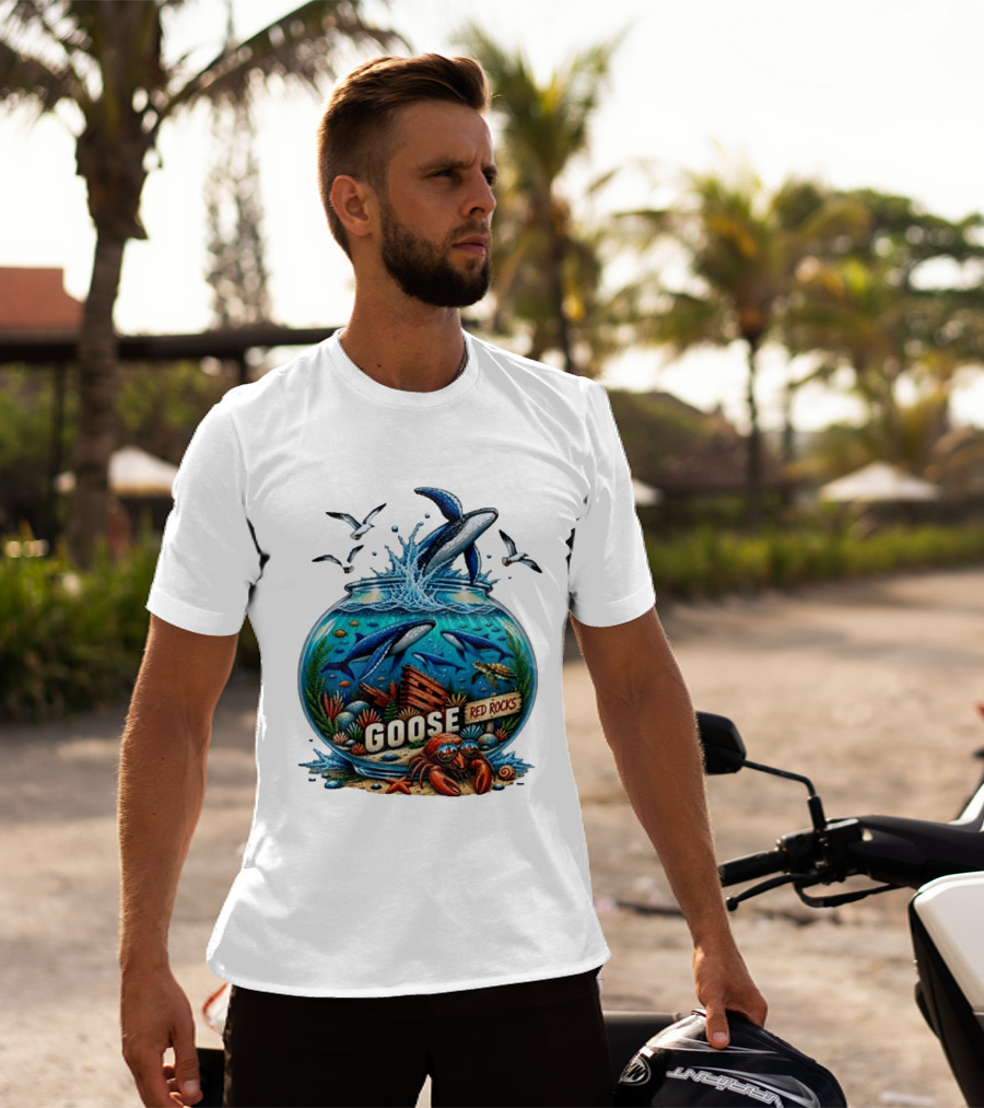 Goose Red Rocks Aquarium Whale Ocean Life Jam Band T-Shirt