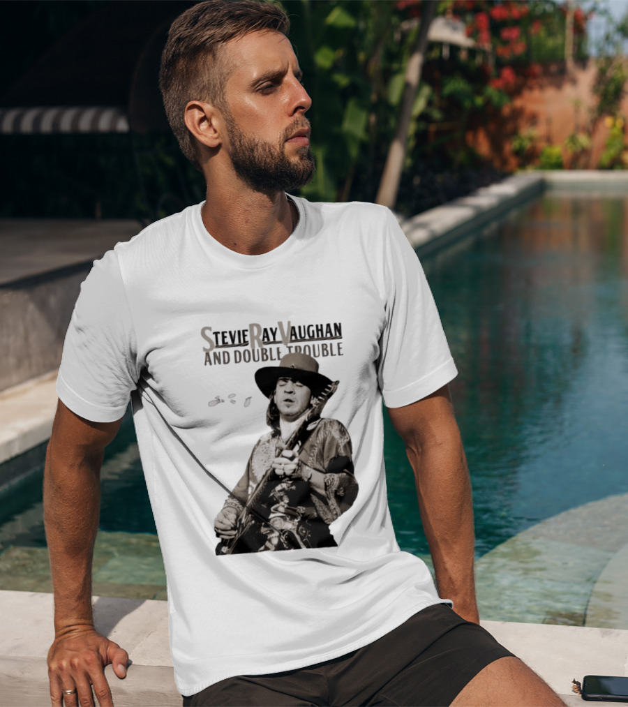 Stevie Ray Vaughan And Double Trouble Live Performance Image T-Shirt
