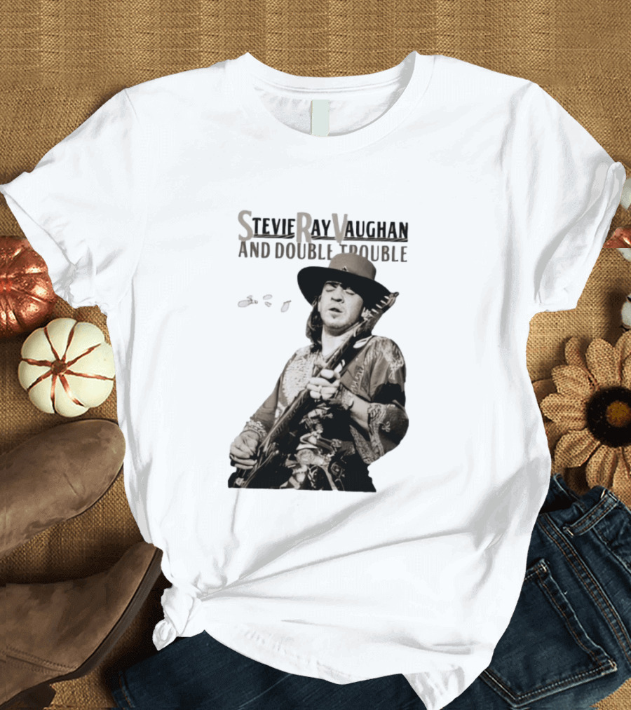 Stevie Ray Vaughan And Double Trouble Live Performance Image T-Shirt