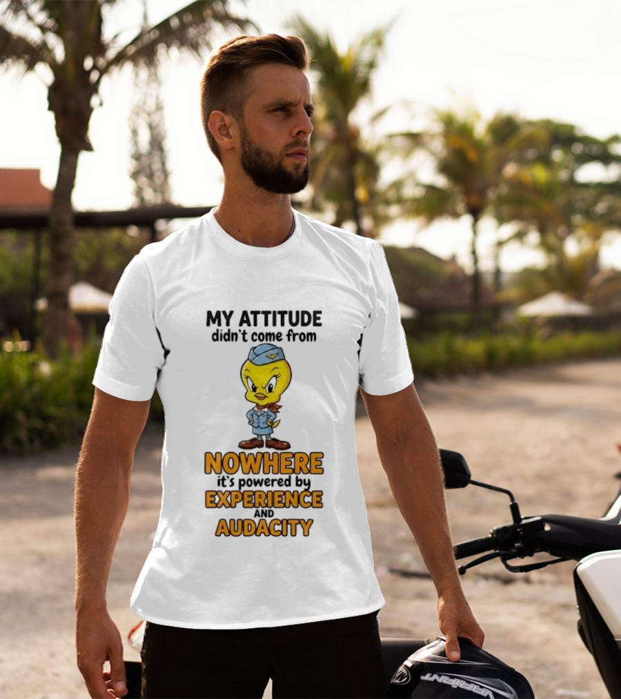 Tweety Bird My Attitude Didn't Come From Nowhere Powered By Experience And Audacity T-Shirt