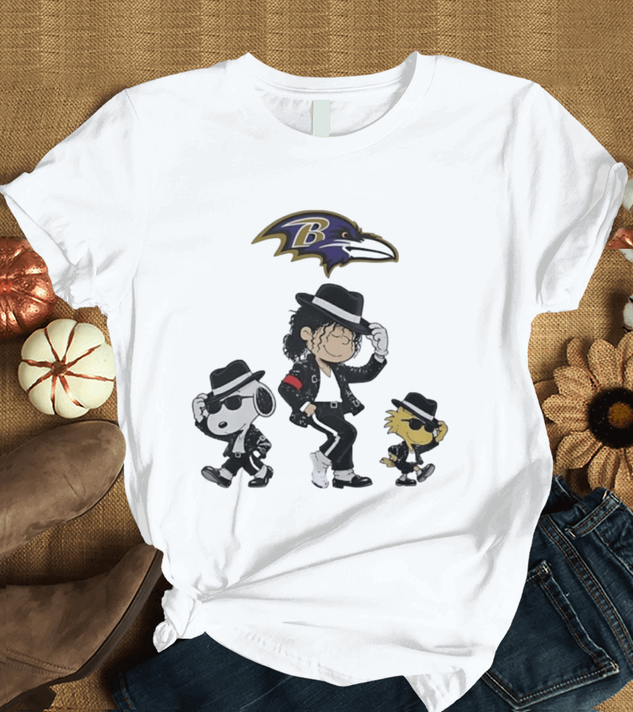 Baltimore Ravens Snoopy Charlie Brown Woodstock Pop Rock Dance T-Shirt