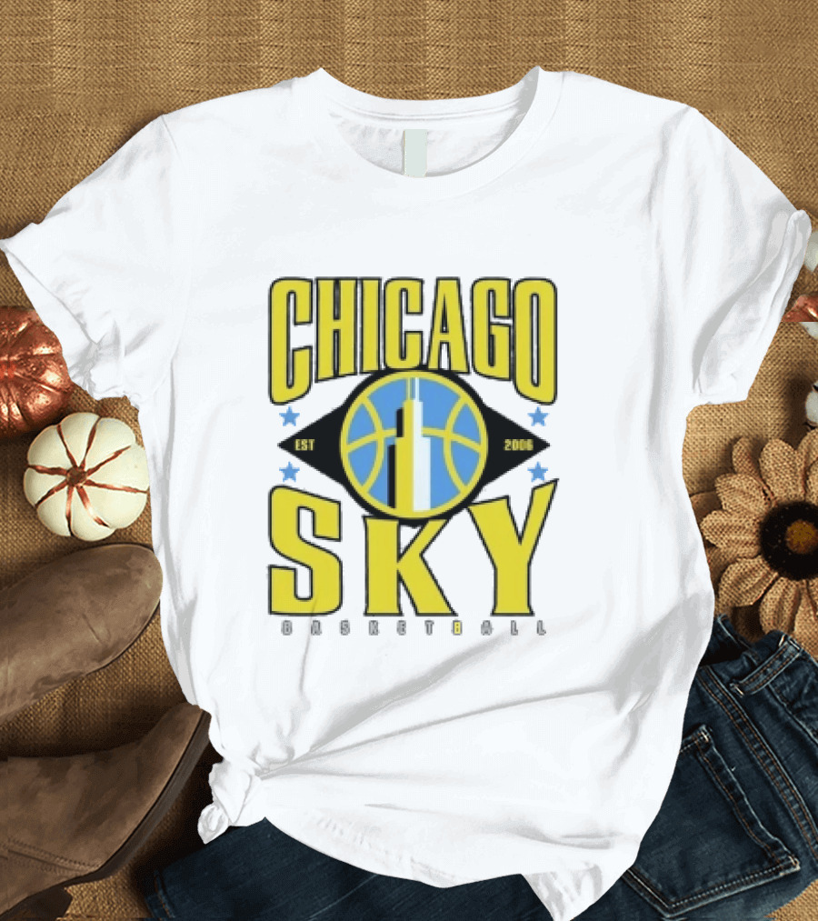 Chicago Sky Est 2006 Basketball Skyline WNBA T-Shirt