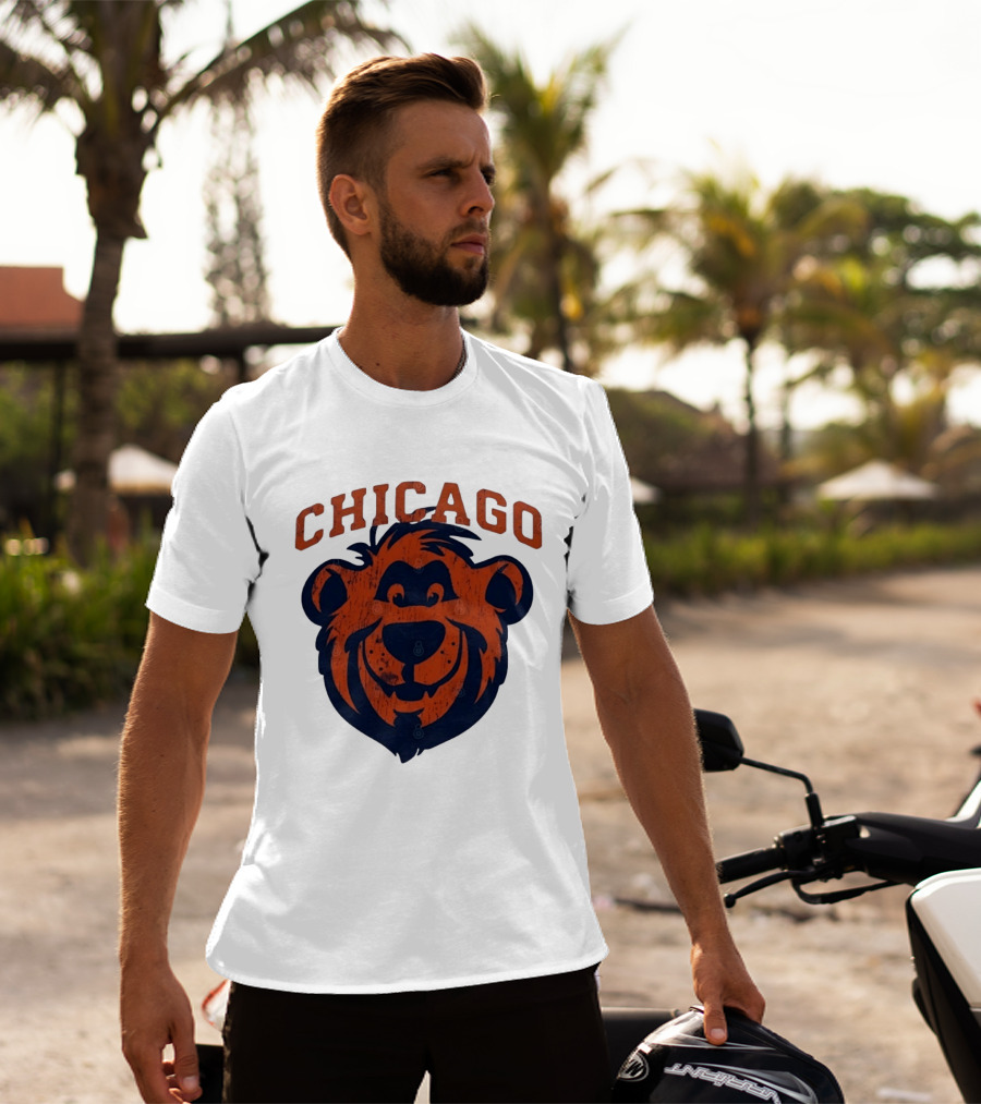 Chicago Bears Distressed Bear Face T-Shirt