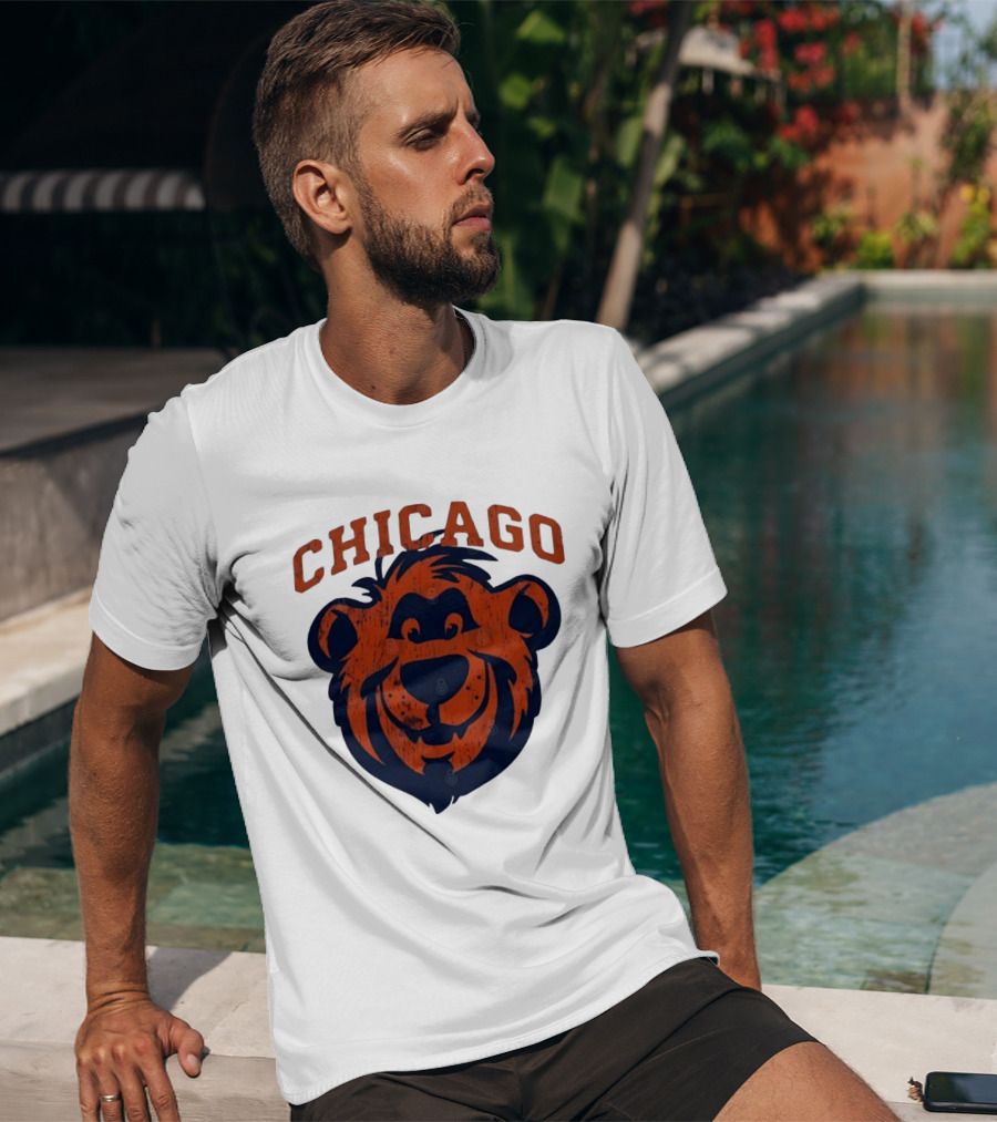 Chicago Bears Distressed Bear Face T-Shirt