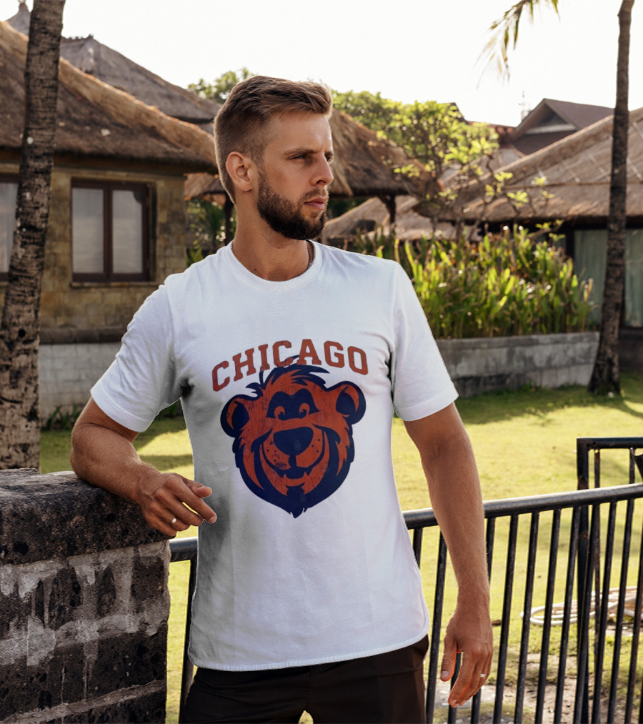 Chicago Bears Distressed Bear Face T-Shirt