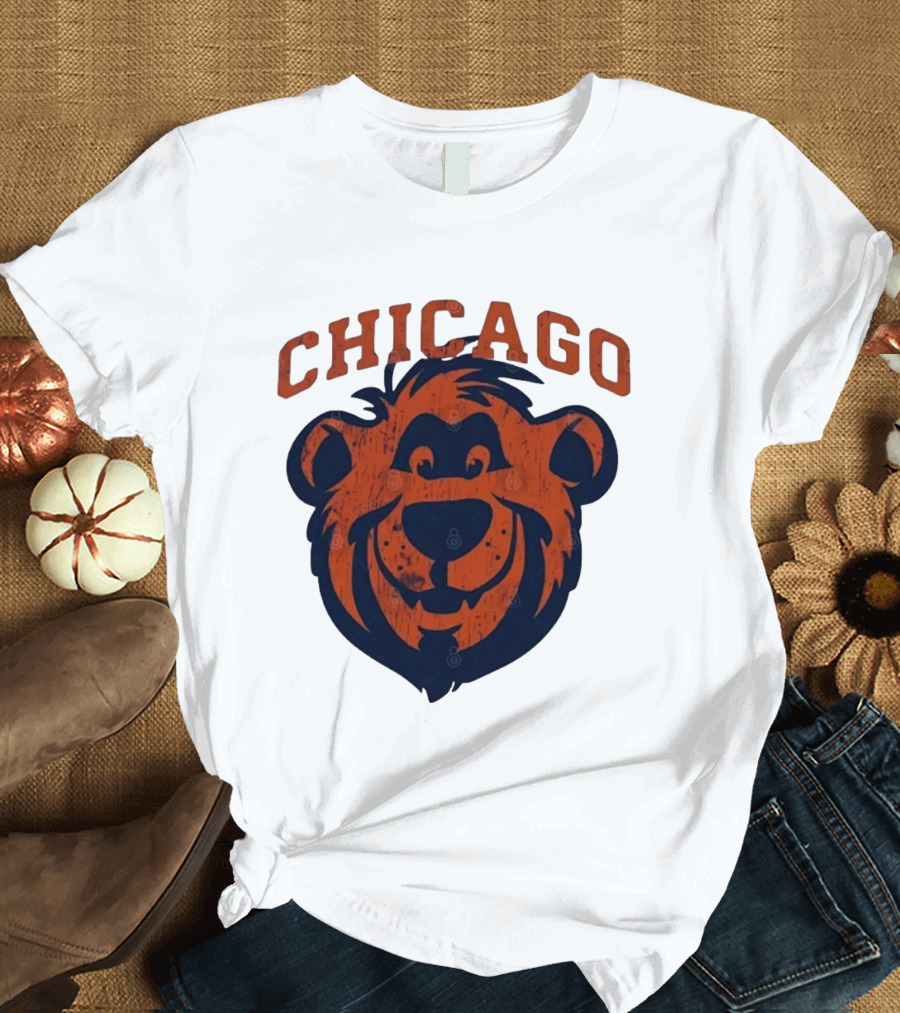 Chicago Bears Distressed Bear Face T-Shirt