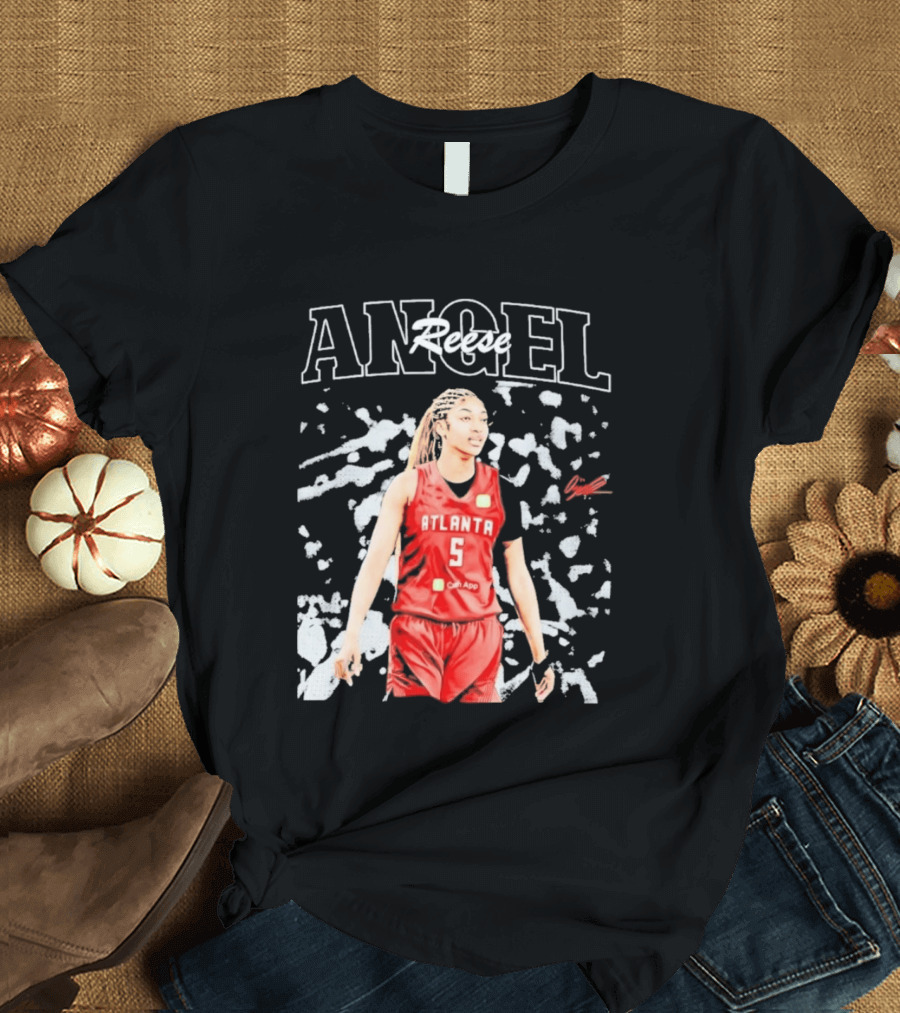 Angel Reese Atlanta No. 5 Basketball Star Burst T-Shirt