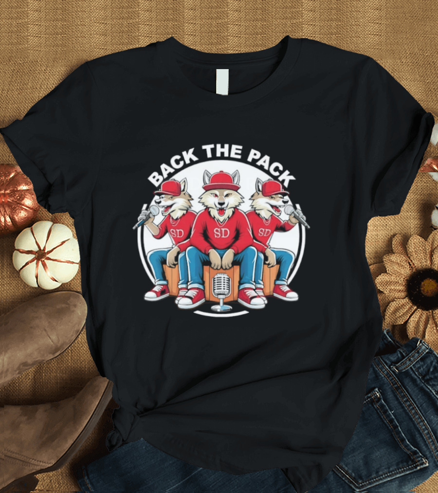 Back The Pack SD Wolf Rap Crew Hip Hop Trio Performance T-Shirt