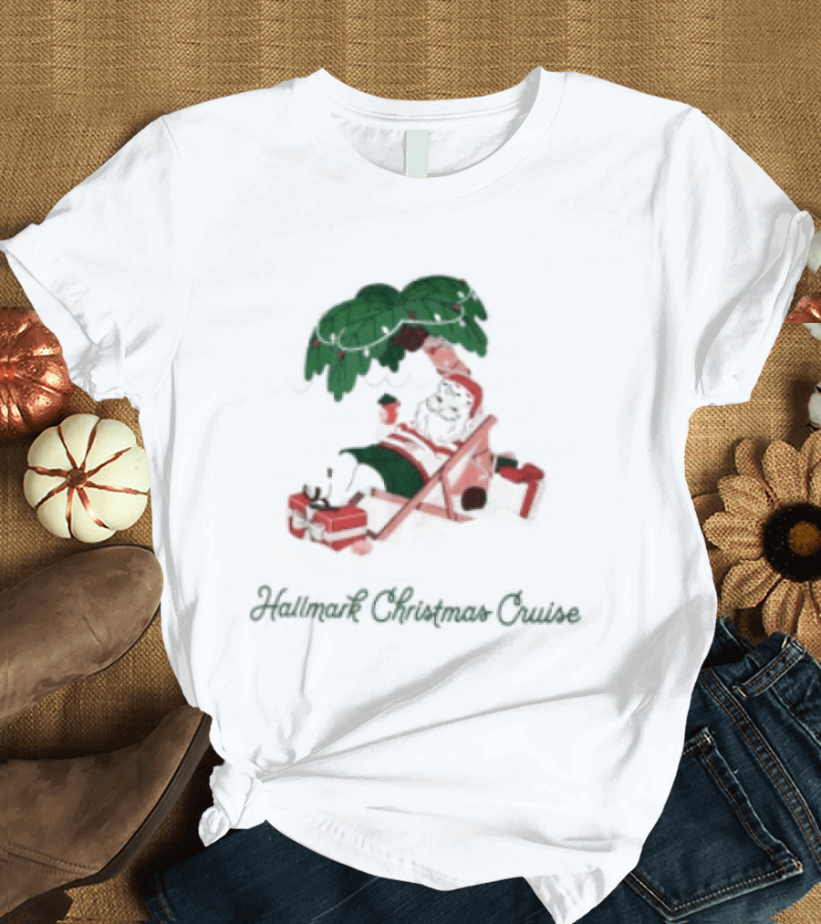 Hallmark Christmas Cruise Store Beach Santa 2026 Holiday Collection T-Shirt