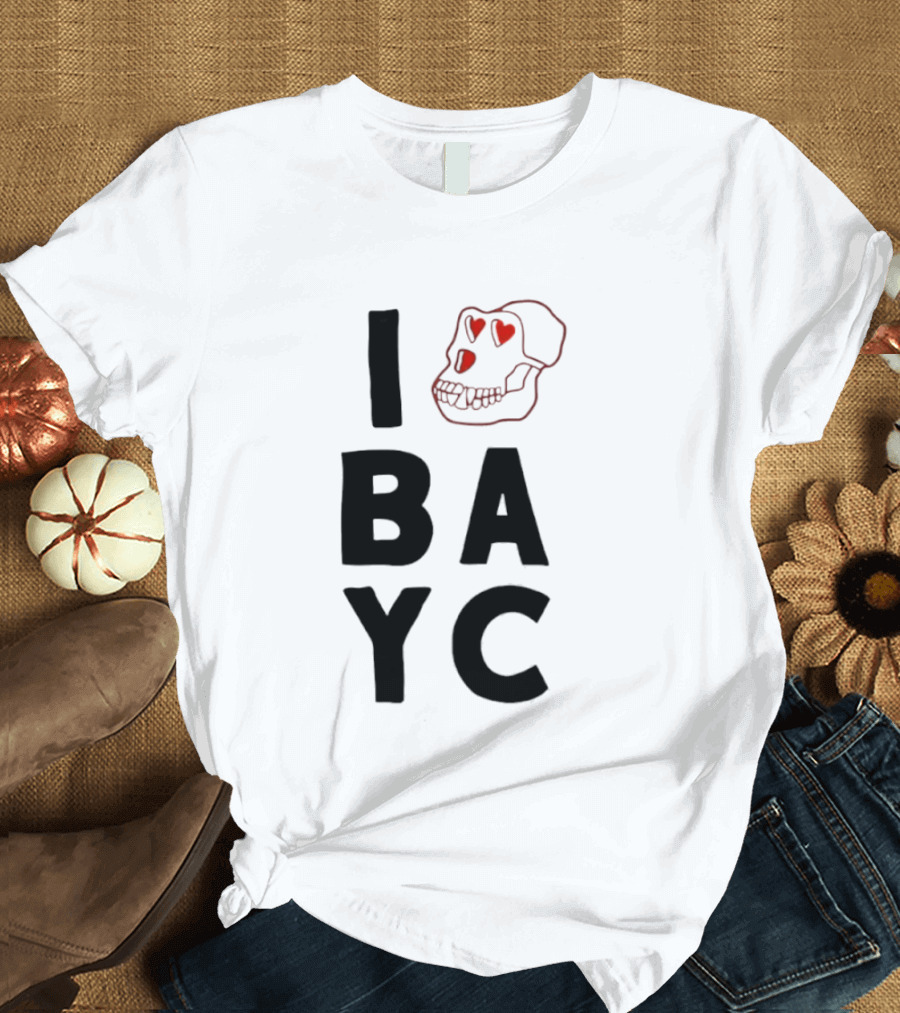 I Love BAYC I Heart Bored Ape Yacht Club NFT Crypto T-Shirt