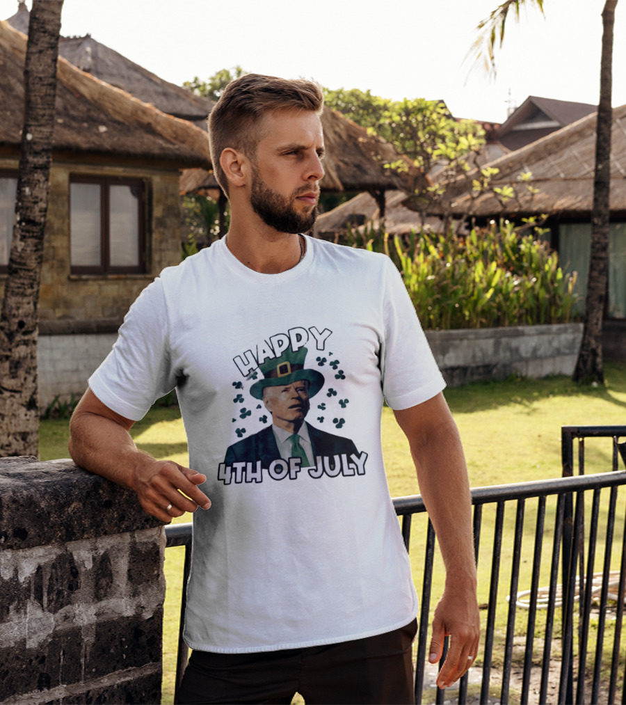 Joe Biden Happy 4th Of July Shamrock Leprechaun T-Shirt