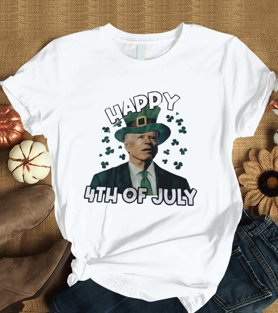 Joe Biden Happy 4th Of July Shamrock Leprechaun T-Shirt