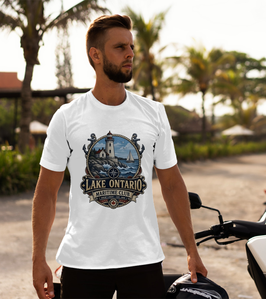 Lake Ontario Maritime Club Great Lakes Lighthouse Sailboat Est 1808 T-Shirt