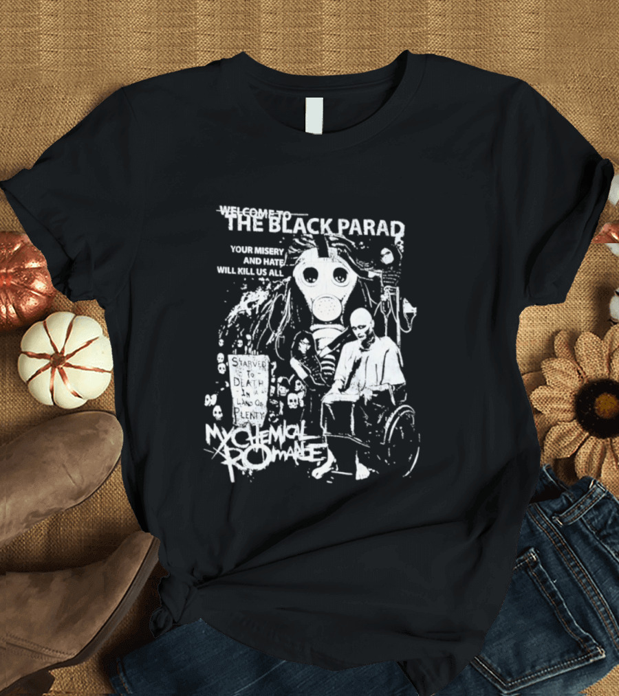 My Chemical Romance The Black Parade Tour Souvenir Mask Skeleton T-Shirt