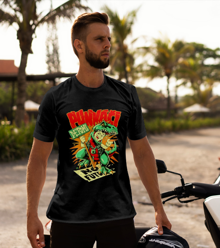 Punkači Deťomi No Future Dinosaur Punk Rock Rebellion T-Shirt