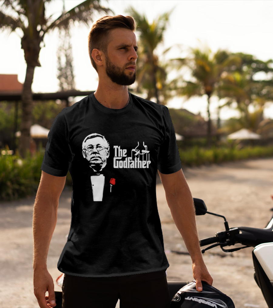 Sir Alex Ferguson The Godfather Tribute With Red Rose T-Shirt