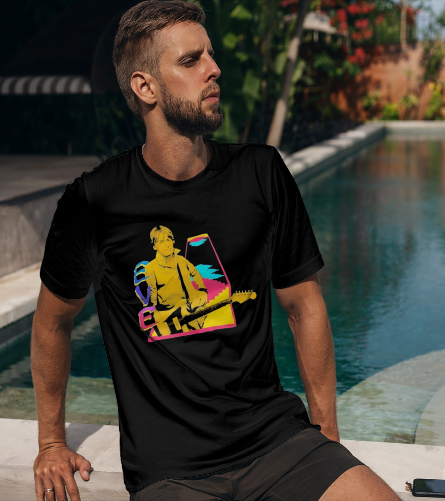 Steve Perry 80s Rock Vibes Retro Guitar T-Shirt