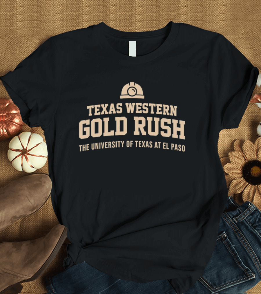 Texas Western Gold Rush The University Of Texas At El Paso Helmet T-Shirt