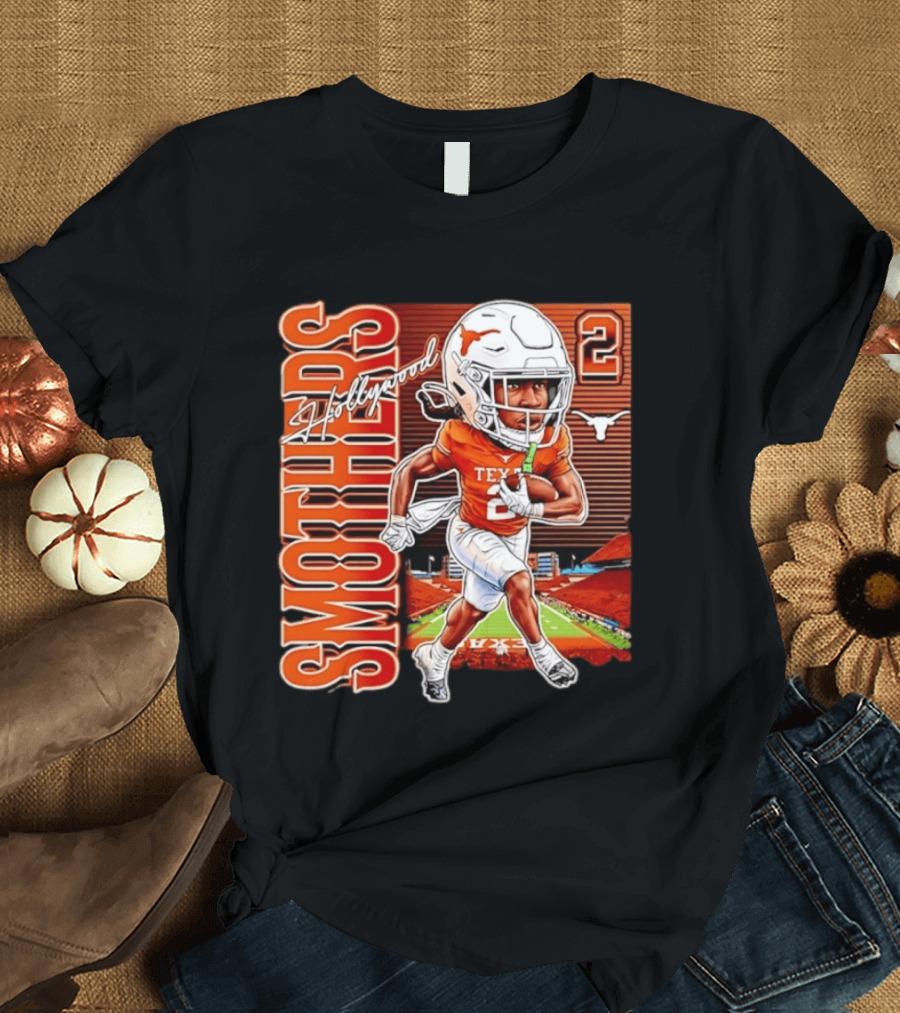 Hollywood Smothers Texas Longhorns Number 2 Football Player Action T-Shirt