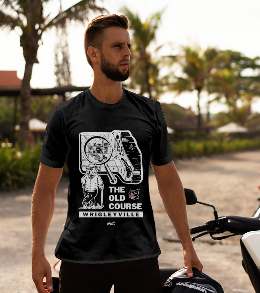 The Old Course Chicago Map Wrigleyville Baseball Landmark T-Shirt