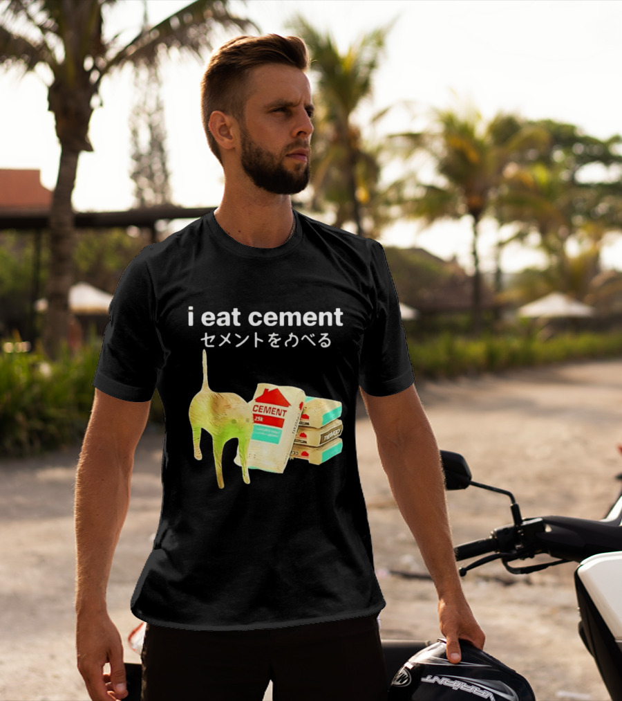 I Eat Cement Cat Meme Cursed T-Shirt