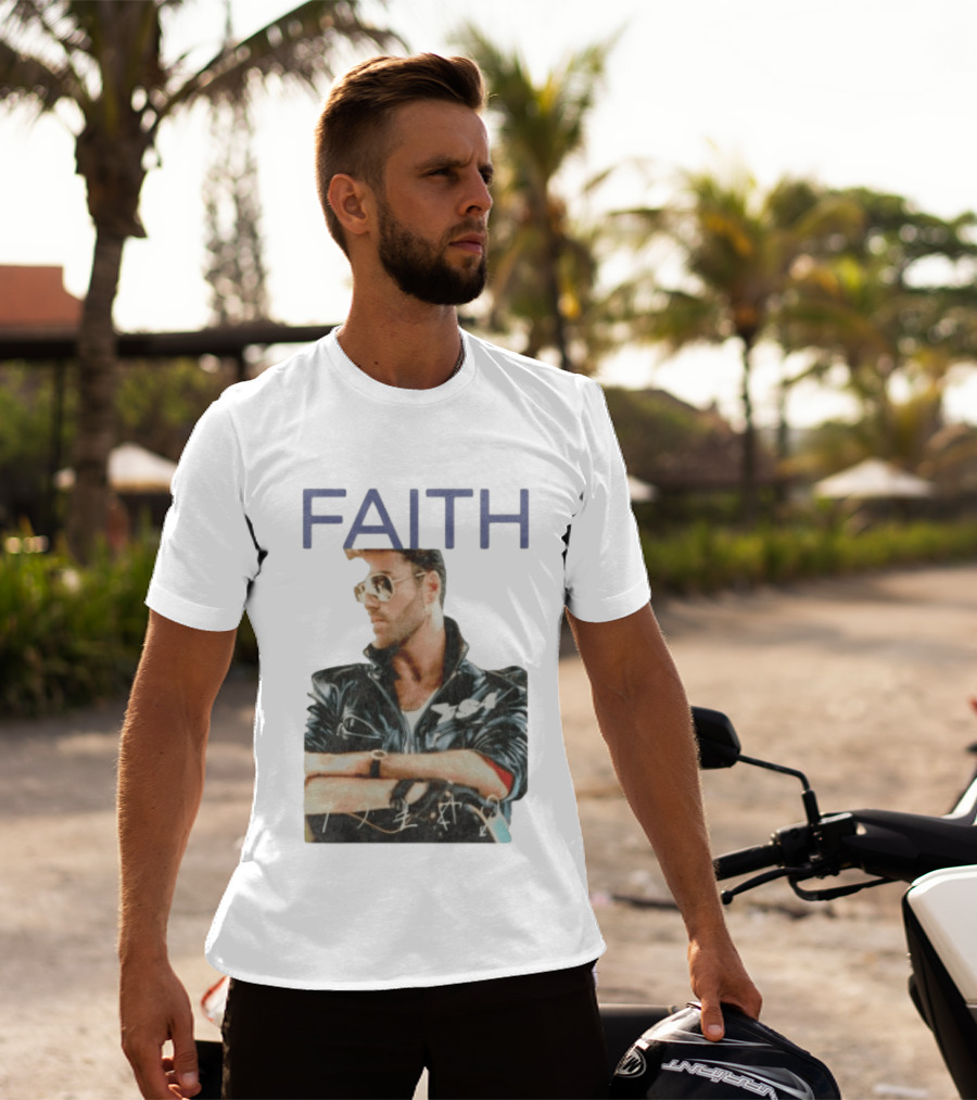 George Michael Faith Tour Leather Jacket And Aviator T-Shirt