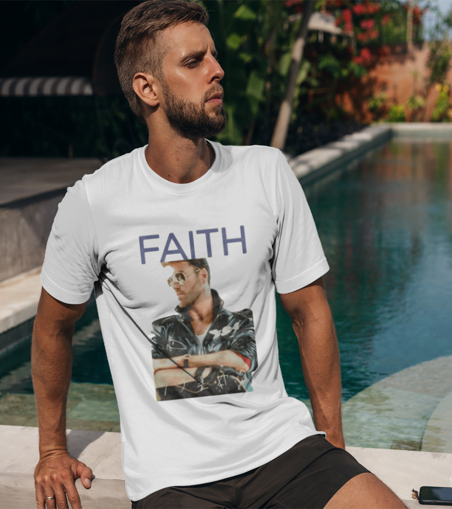 George Michael Faith Tour Leather Jacket And Aviator T-Shirt
