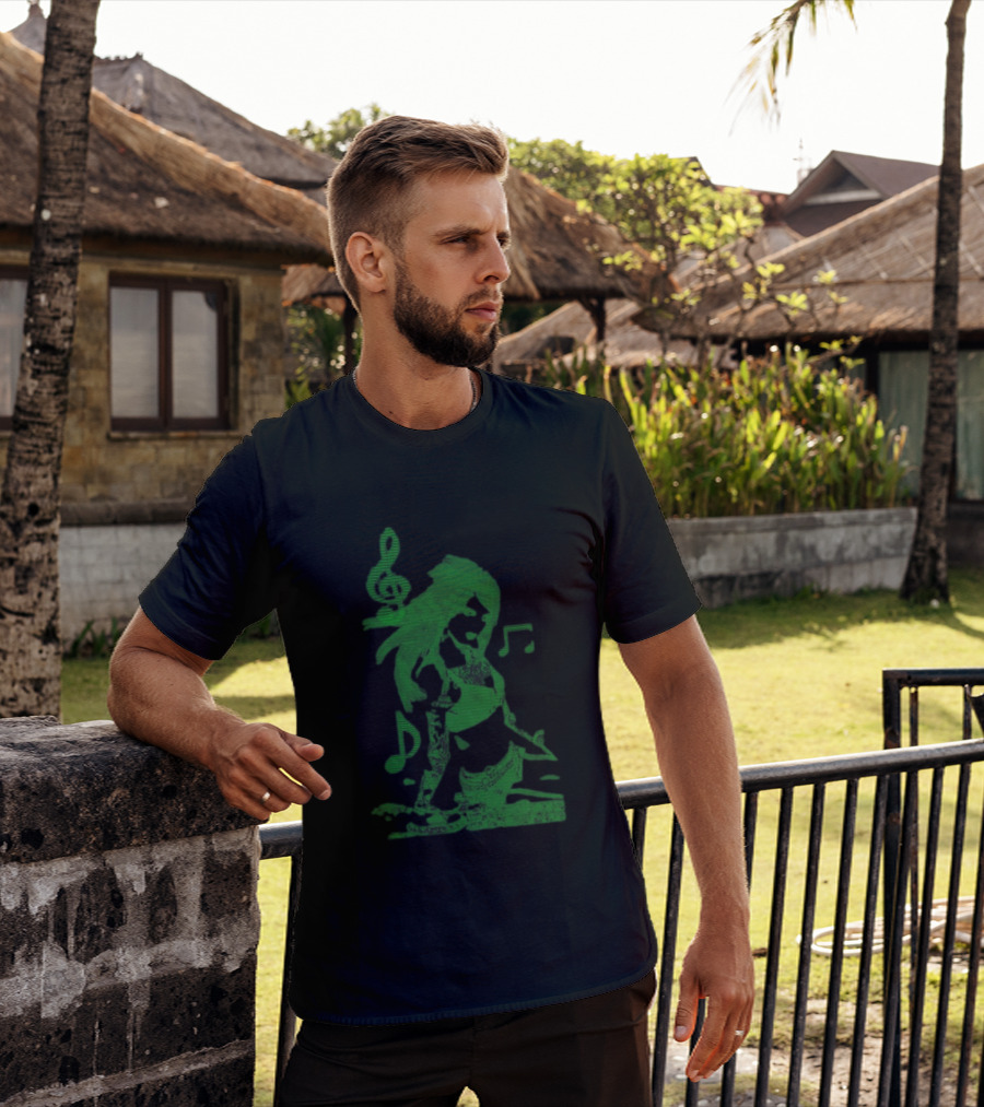 6Arelyhuman Store Digital Dancer Binary Musical Vibe T-Shirt