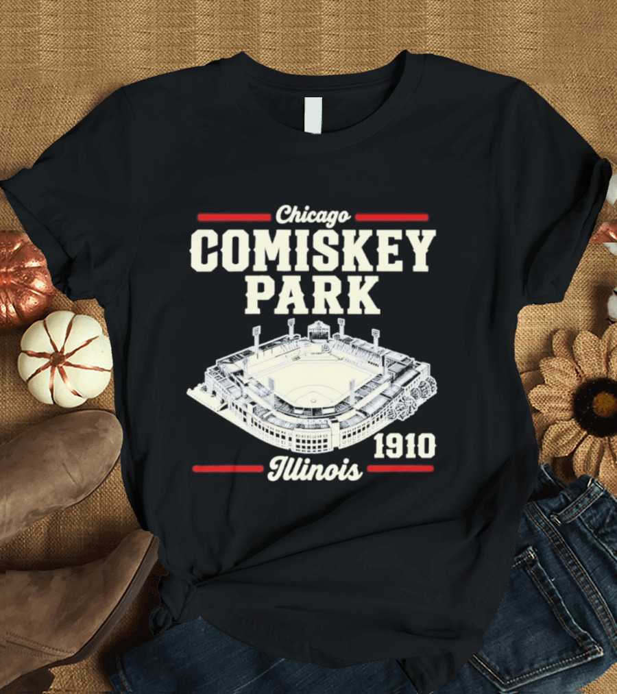 Chicago Comiskey Park 1910 Illinois Historic Baseball Stadium T-Shirt