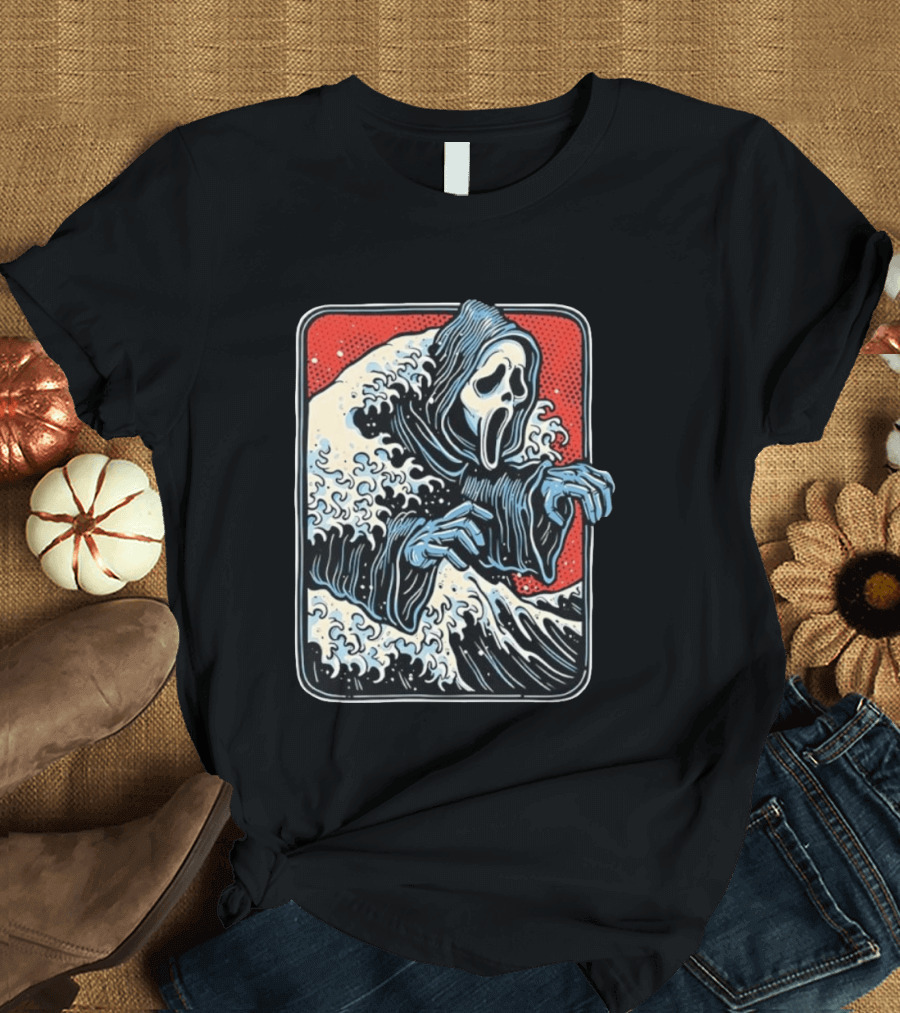 Ghostface The Great Wave Halftone Scream T-Shirt