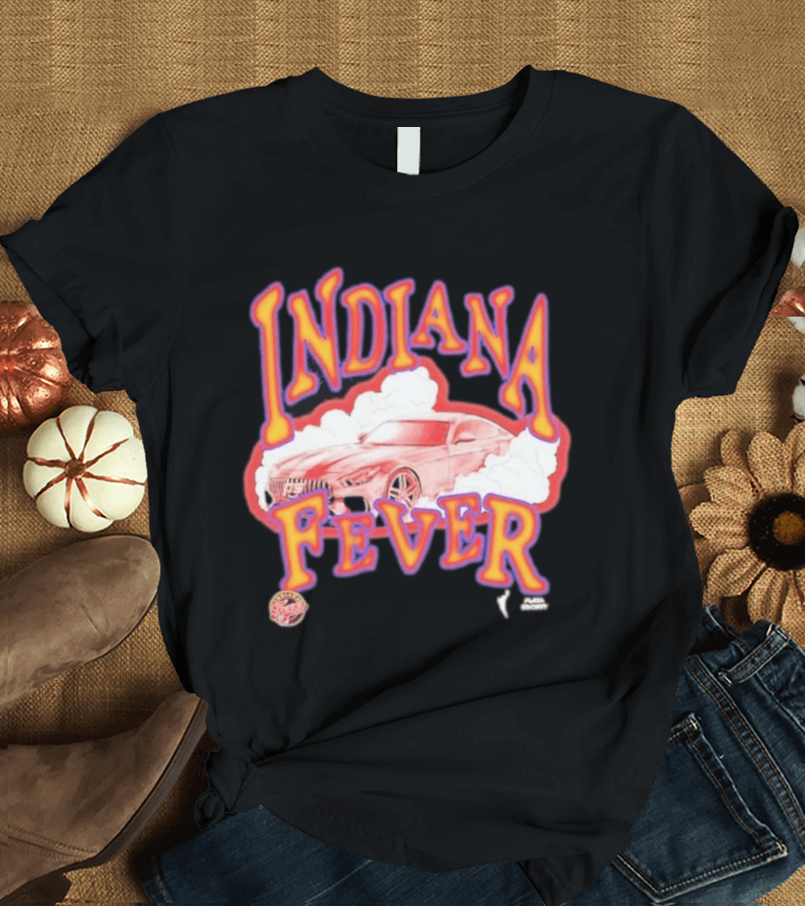 Indiana Fever Car Sketch Design WNBA Team Spirit T-Shirt