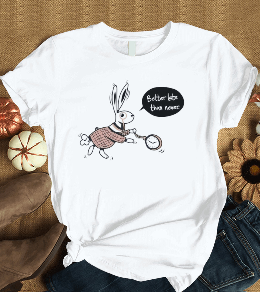 Better Late Than Never Rabbit Pocket T-Shirt