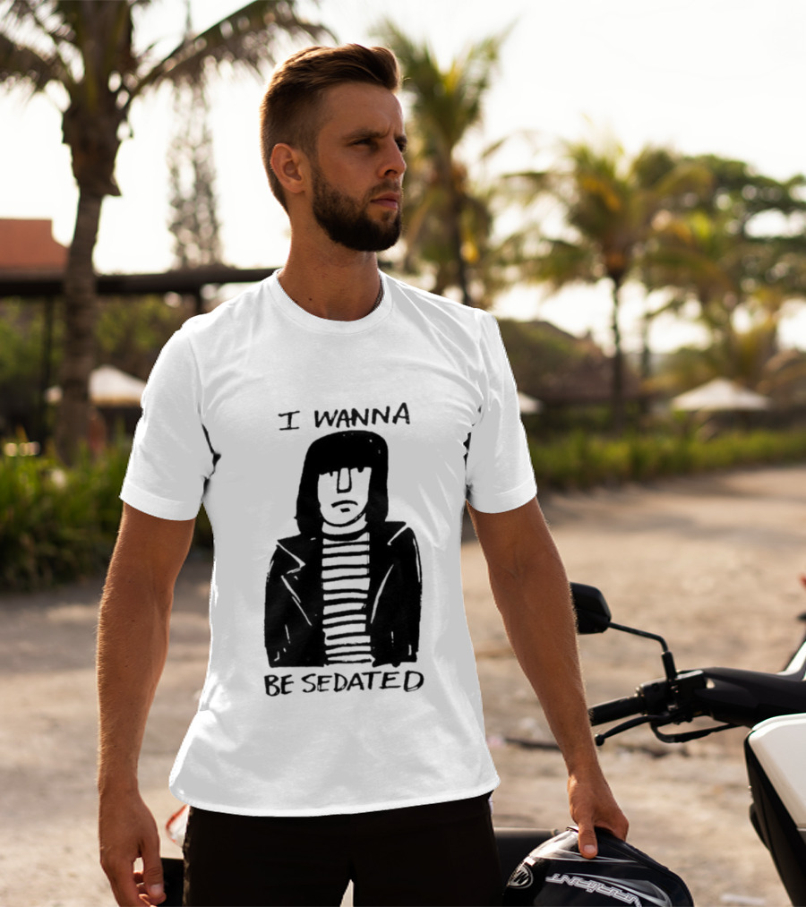 I Wanna Be Sedated Striped Jacket Character Sketch T-Shirt