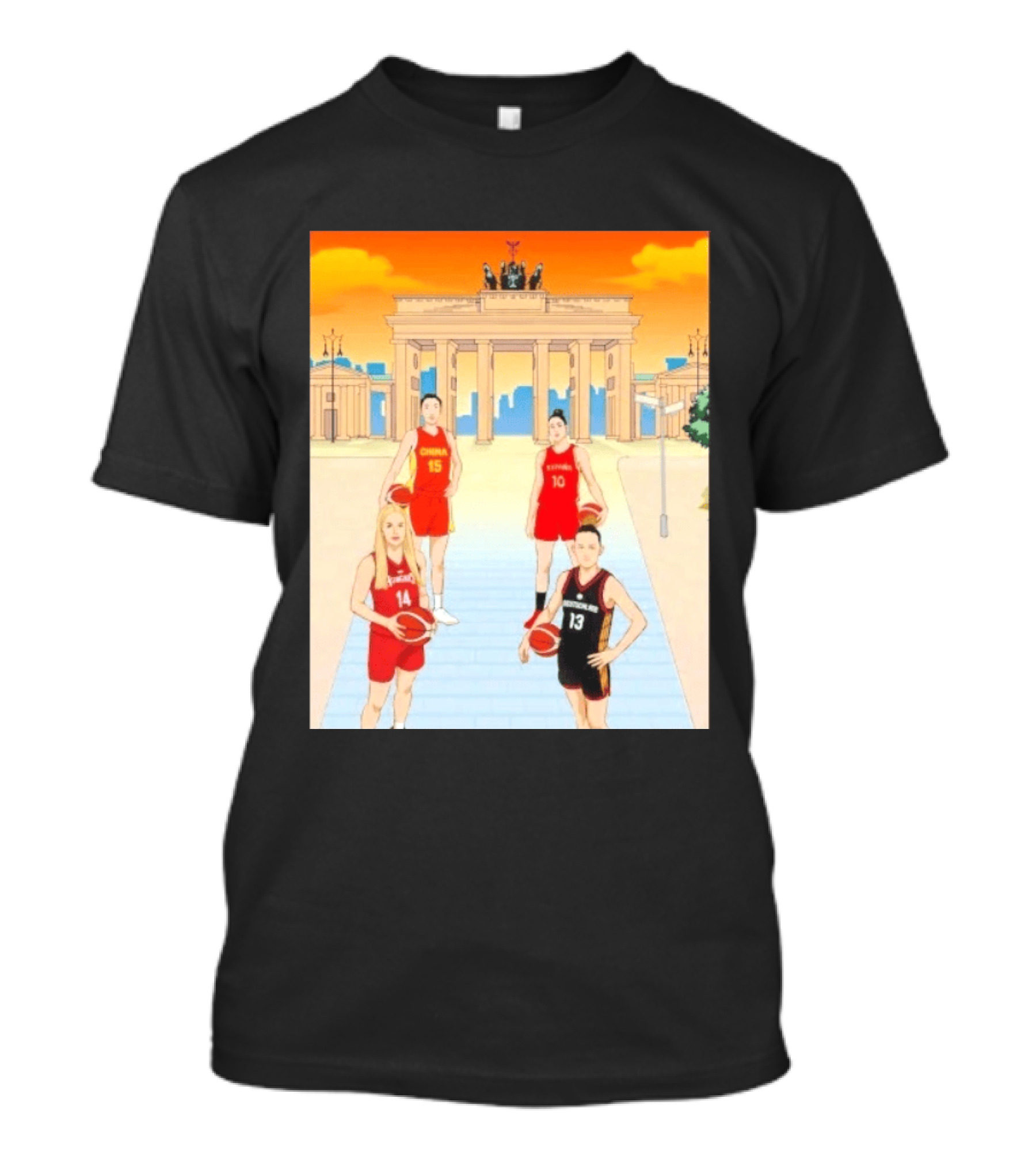 China 15 Espana 10 Hungary 14 Deutschland 13 Basketball Players Berlin T-Shirt