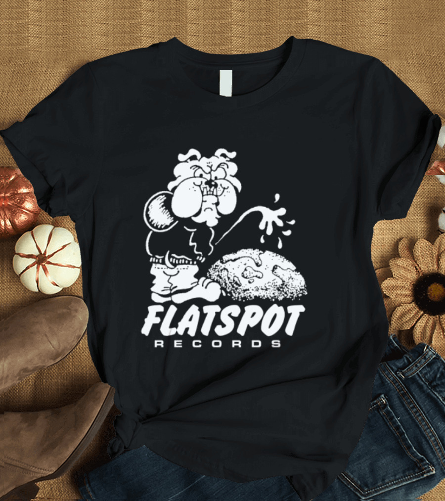 Flatspot Records Piss Off Character Graphic With Store Name T-Shirt