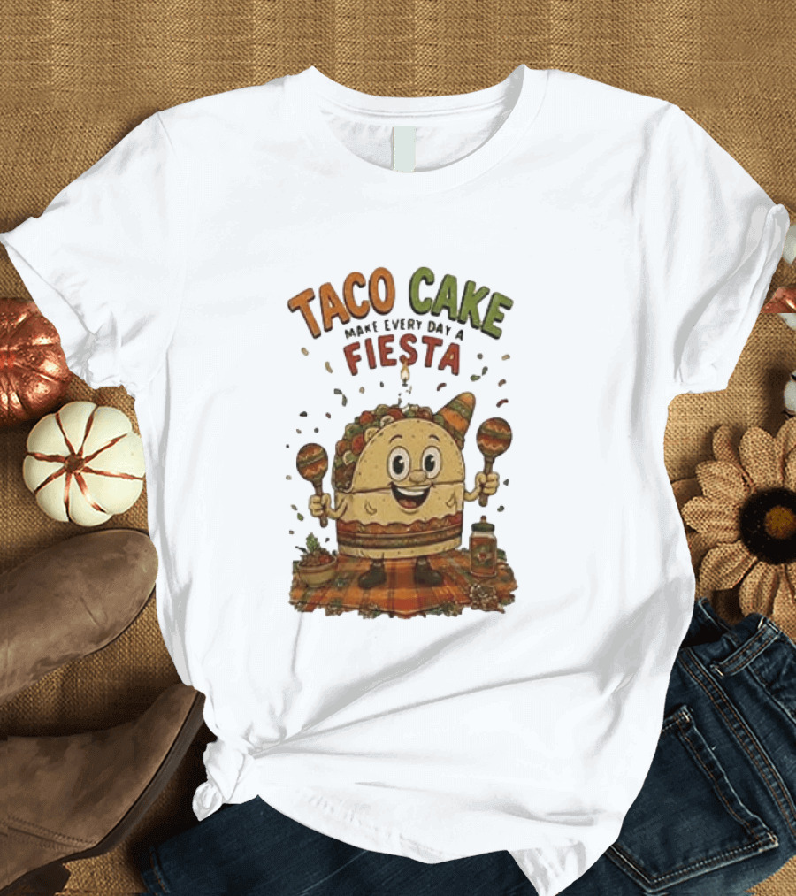 Taco Cake Maraca Party Make Every Day A Fiesta T-Shirt