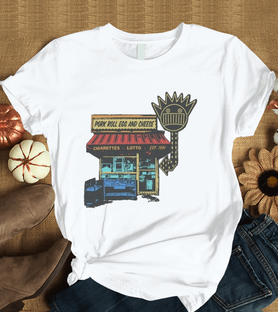 Ween Pork Roll Egg And Cheese Cigarettes Lotto 1991 Storefront T-Shirt