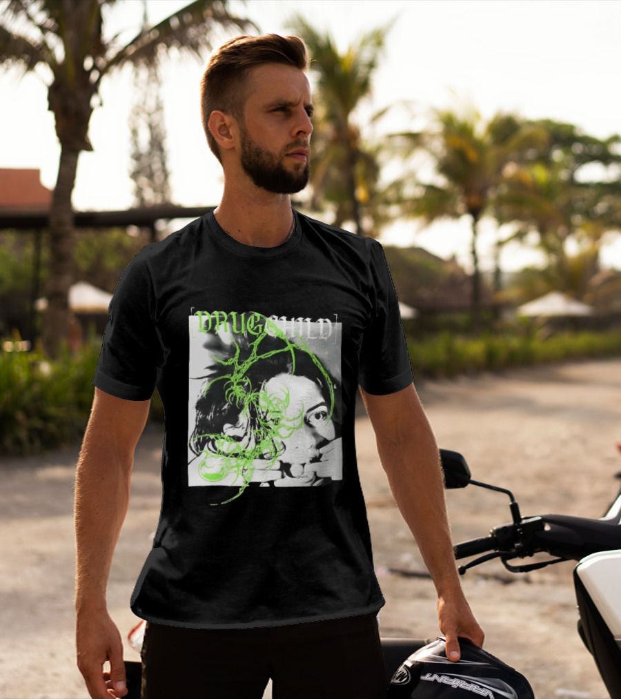 Drugchild Green Cyber Sigilism High Contrast No Depth Just Death And Decay T-Shirt