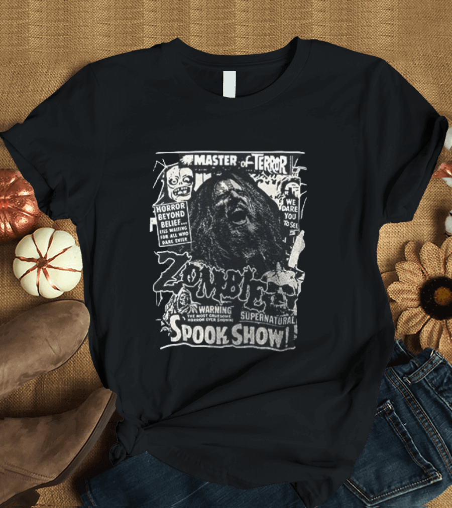 Rob Zombie Master Of Terror Spook Show Horror Beyond Belief Supernatural Warning T-Shirt