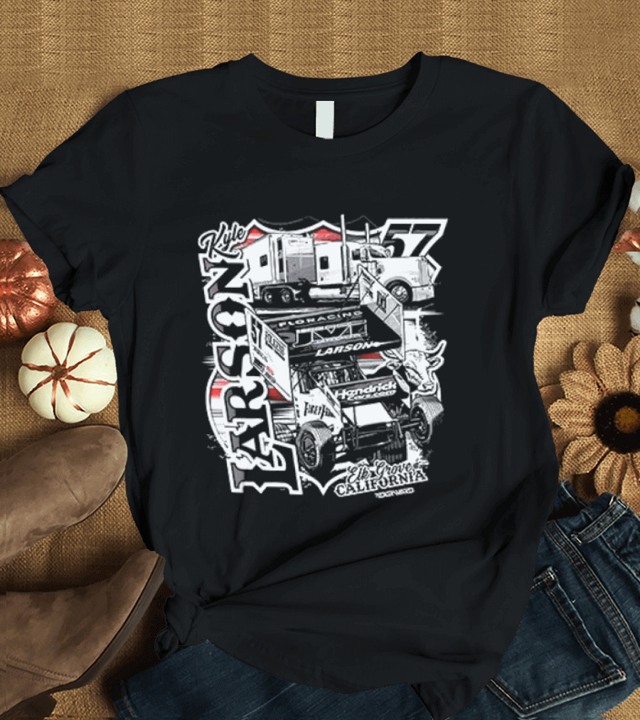 Kyle Larson 57 Hauler Elk Grove California Racing Team T-Shirt