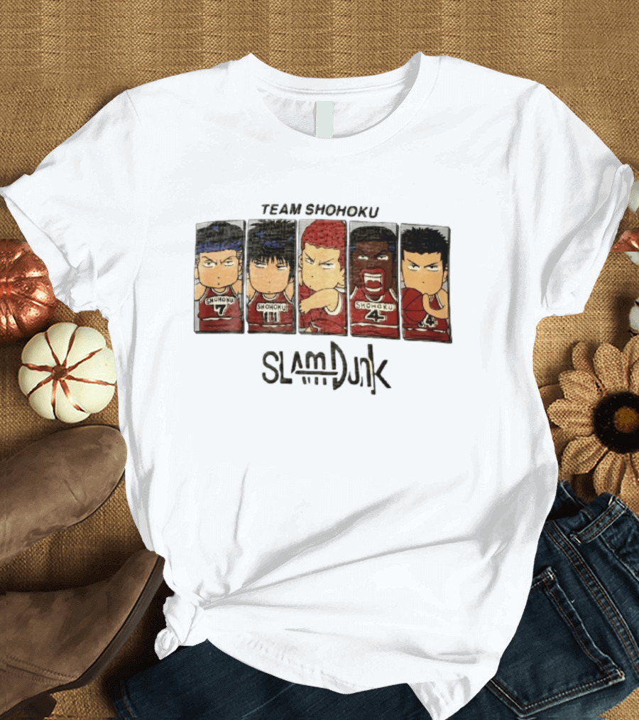 Team Shohoku Slam Dunk Sakuragi Hanamichi Rukawa Kaede Akagi Takenori Miyagi Ryota T-Shirt