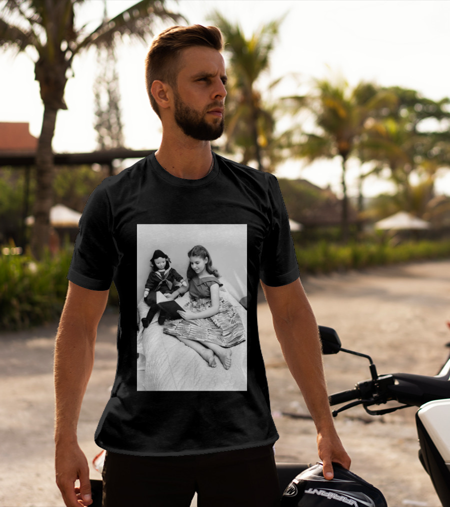 Robin Morgan Young Girl Reading With Doll Vintage Photograph T-Shirt