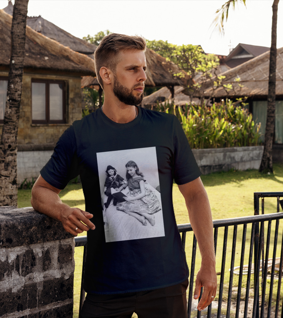 Robin Morgan Young Girl Reading With Doll Vintage Photograph T-Shirt