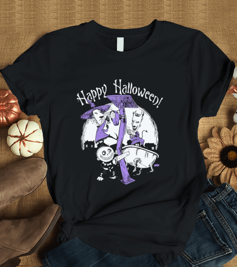 Happy Halloween Lock Shock And Barrel The Nightmare Before Christmas T-Shirt